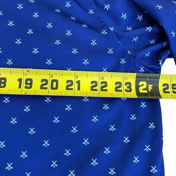 Donald Ross All Over Golf Print Performance Polo Shirt Navy Club Embroidery Sz L - Picture 11 of 16